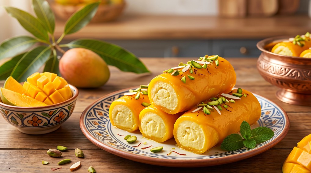मैंगो सन्देश रोल्स (Mango Sandesh Rolls)